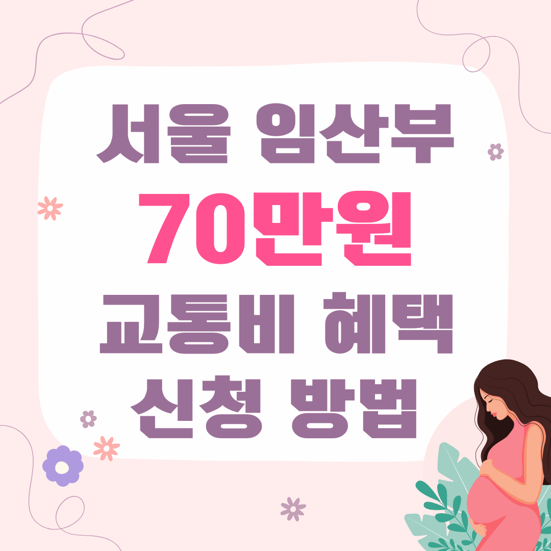 서울 임산부 70만원 교통비 혜택 신청 방법