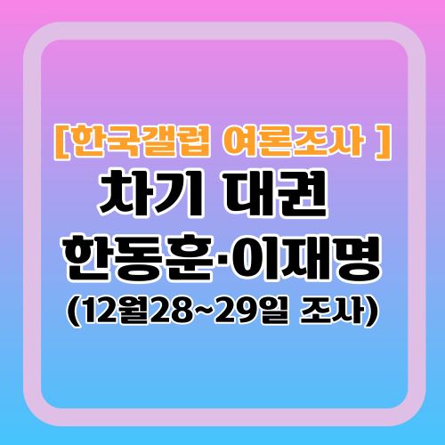한국갤럽-차기대권-지지율-한동훈-이재명