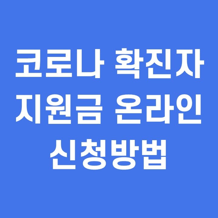 코로나 확진자 지원금 온라인 신청방법