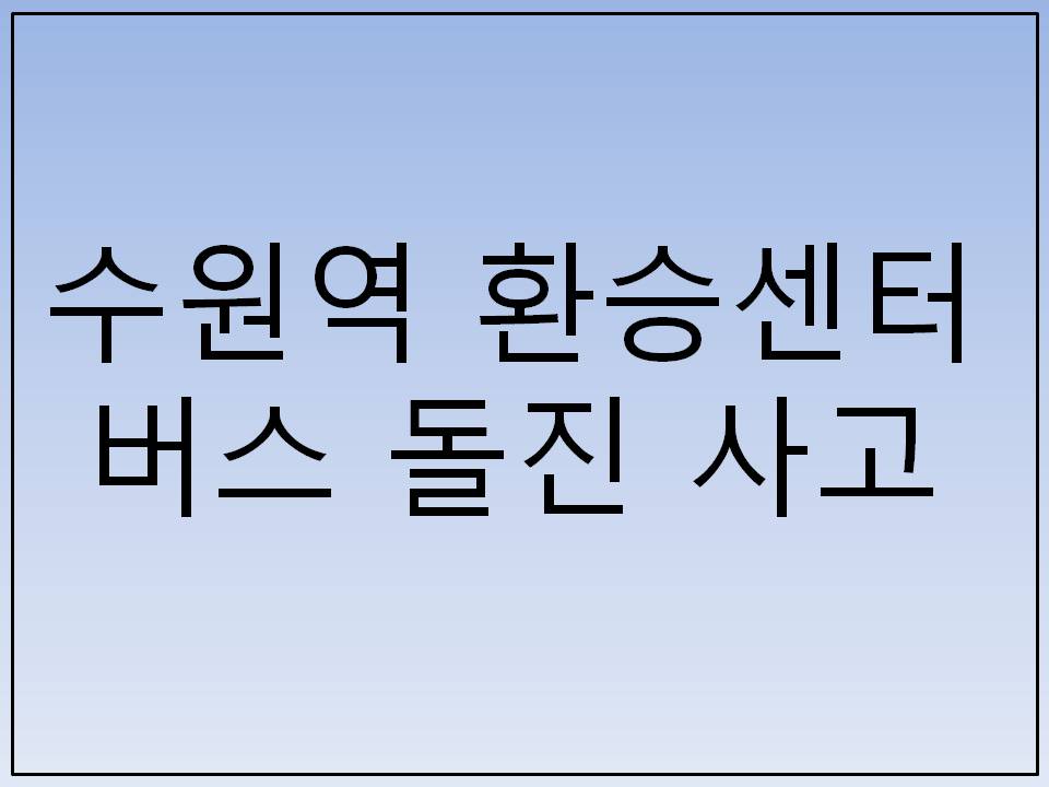  수원역 환승센터 버스 돌진 사고와 유사 사례