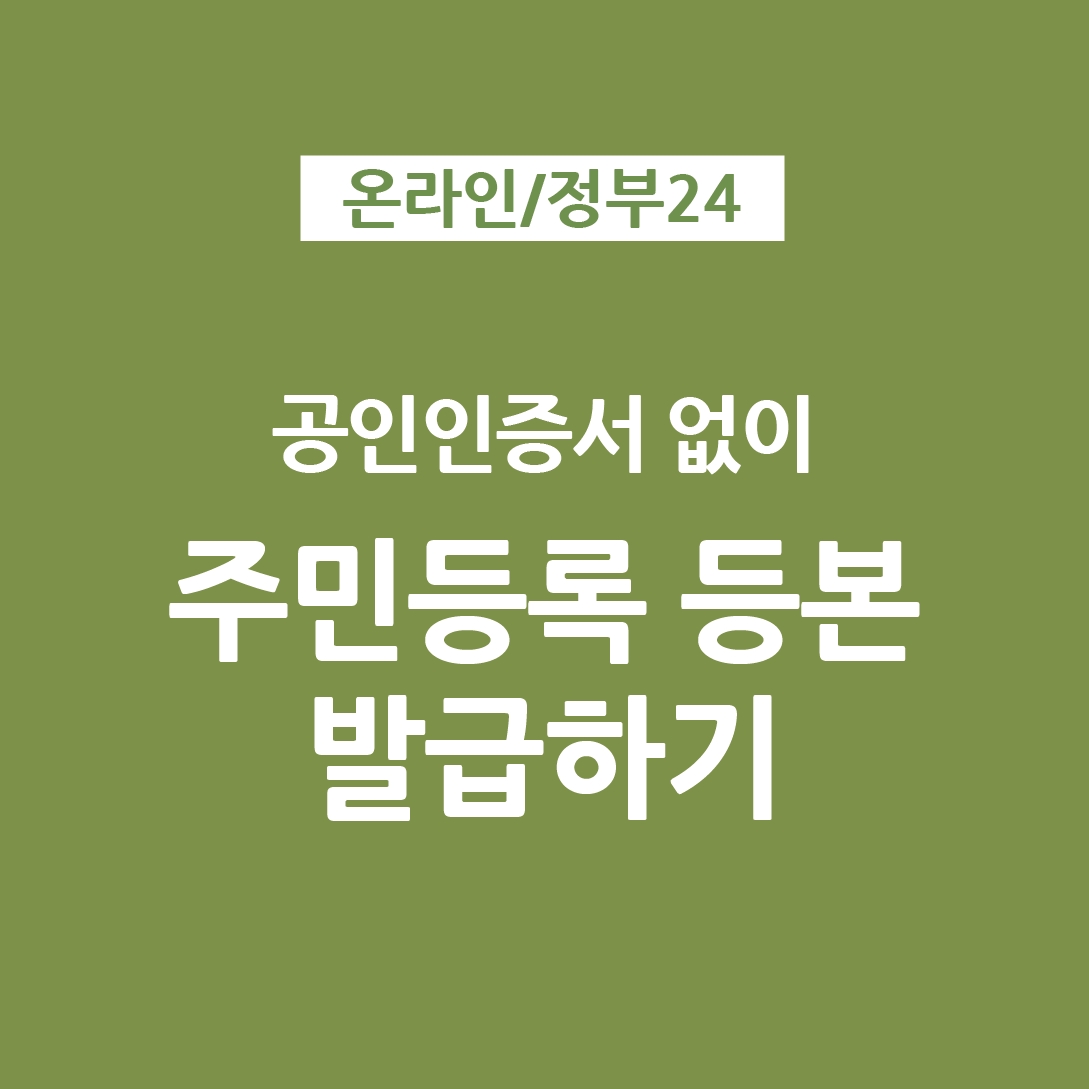  공인인증서 없이 주민등록 등본 초본 발급 방법 (카카오 간편인증)