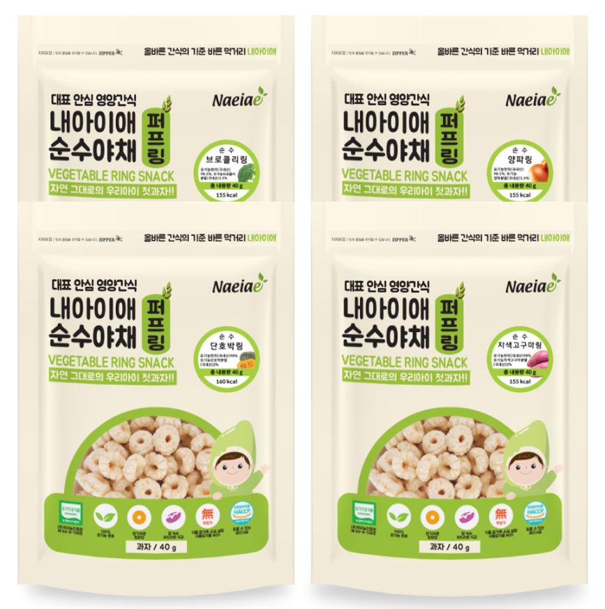  내아이애 !! 아기들의 안심 간식거리 유기농 야채링 쌀과자 !!
