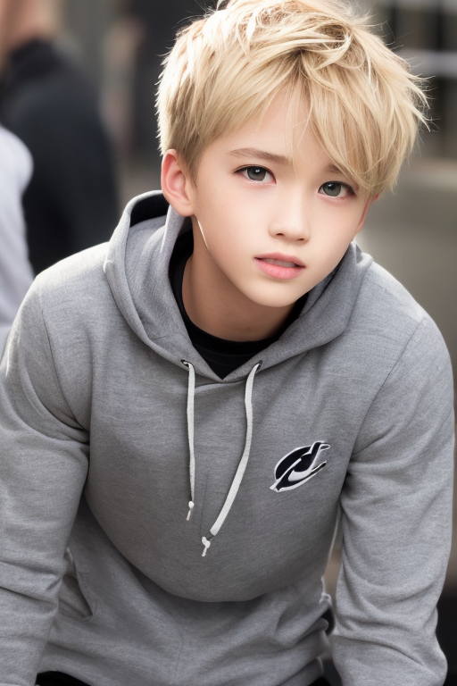  [Boy-115] It's a free image of a beautiful & handsome blond boy walking around the city