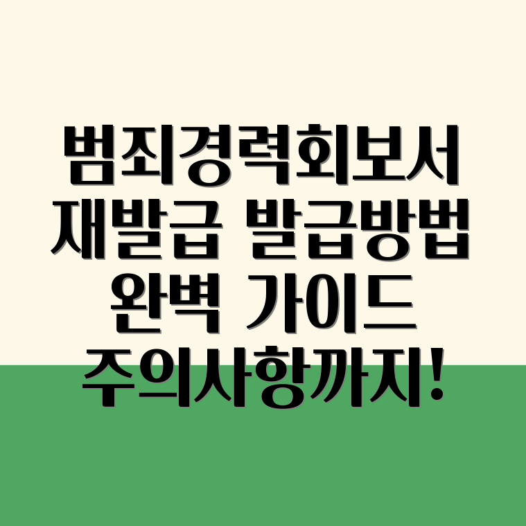 범죄경력회보서 재발급