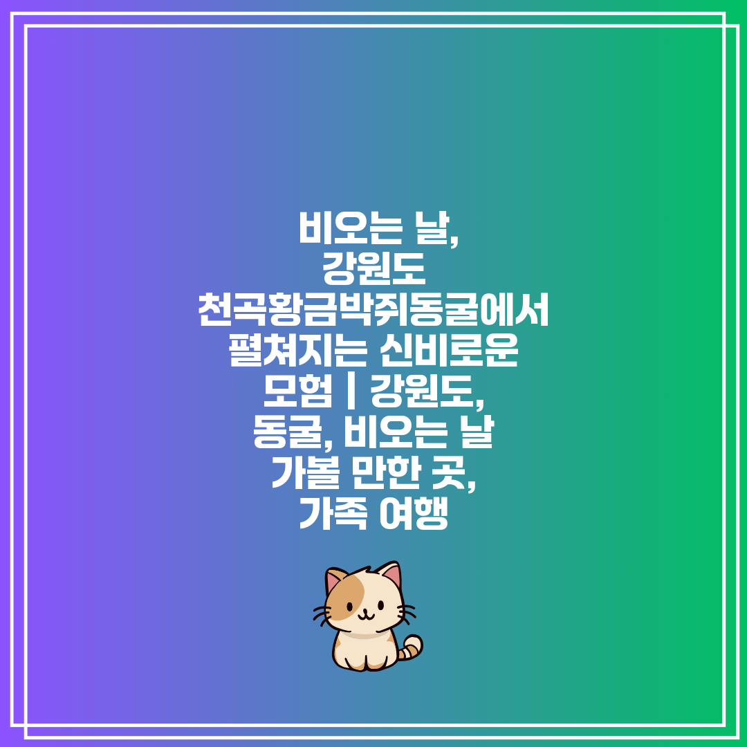  비오는 날, 강원도 천곡황금박쥐동굴에서 펼쳐지는 신비