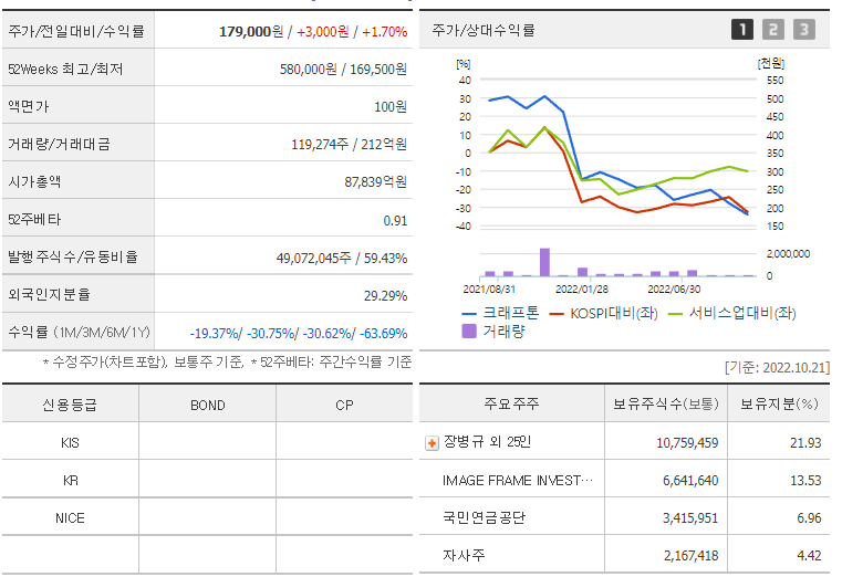 크래프톤-주주-현황