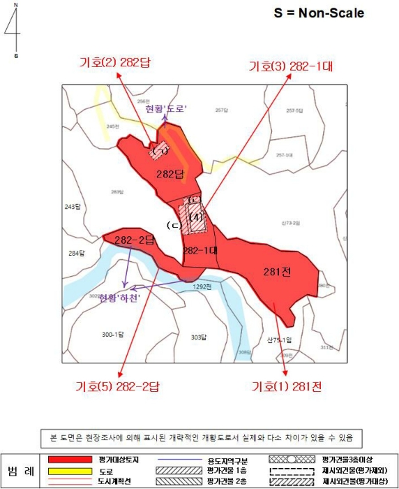 진주지원2022타경3249 지 적 및 건물개황도