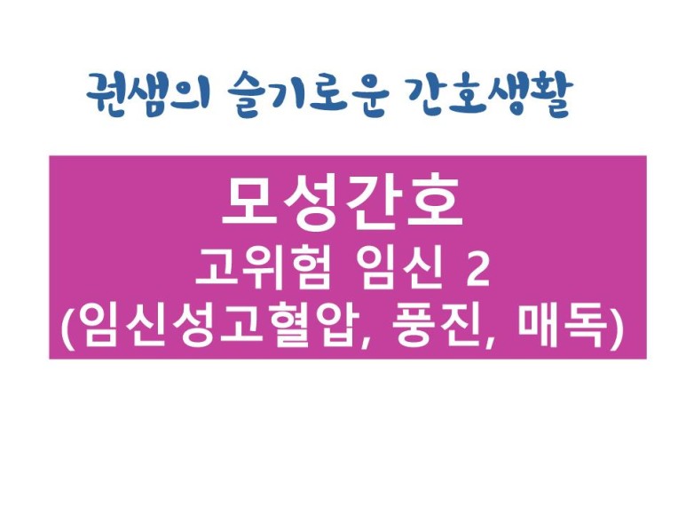 2(임신성고혈압, 풍진, 매독) 모성간호-고위험 임신