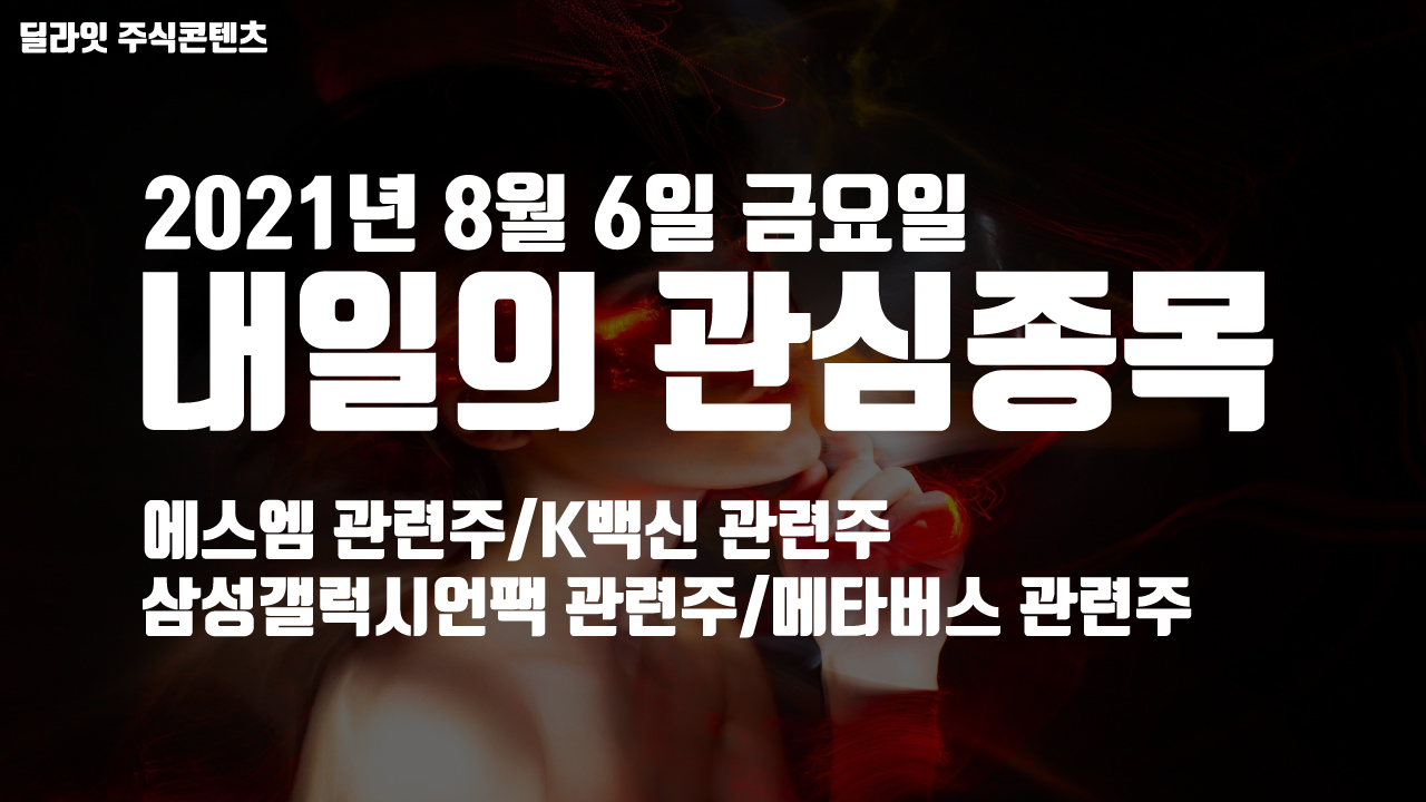  메타버스 관련주 - 2021년 8월 6일 내일의 관심종목