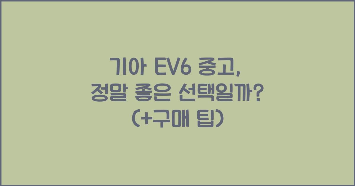 기아 ev6 중고