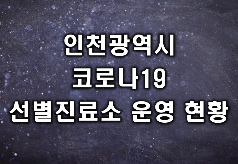  인천광역시 임시선별검사소 운영현황, 운영시간, 운영장소