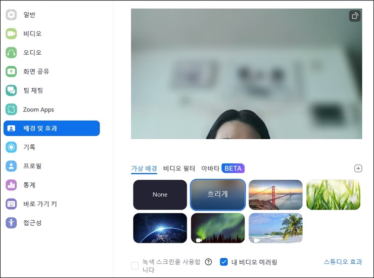 줌 가상화면