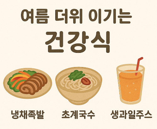 여름 더위 이기는 건강식 (냉채족발, 초계국수, 생과일주스)
