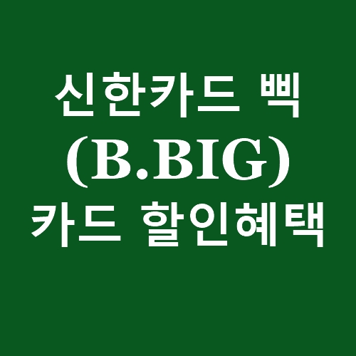  신한 삑(B.Big)카드 할인혜택