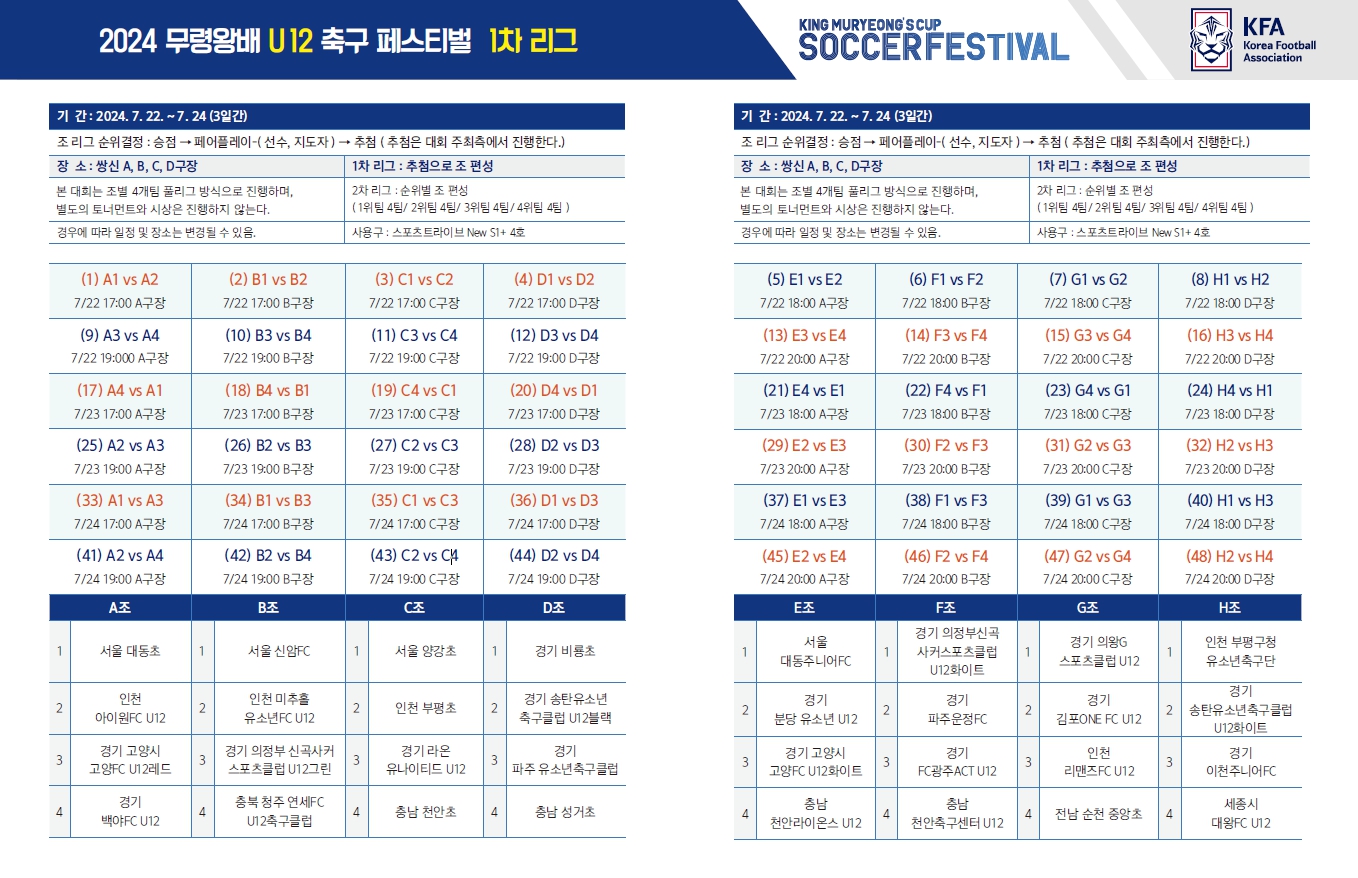 2024년 무령왕배 유소년(U11, U12) 축구 페스티벌