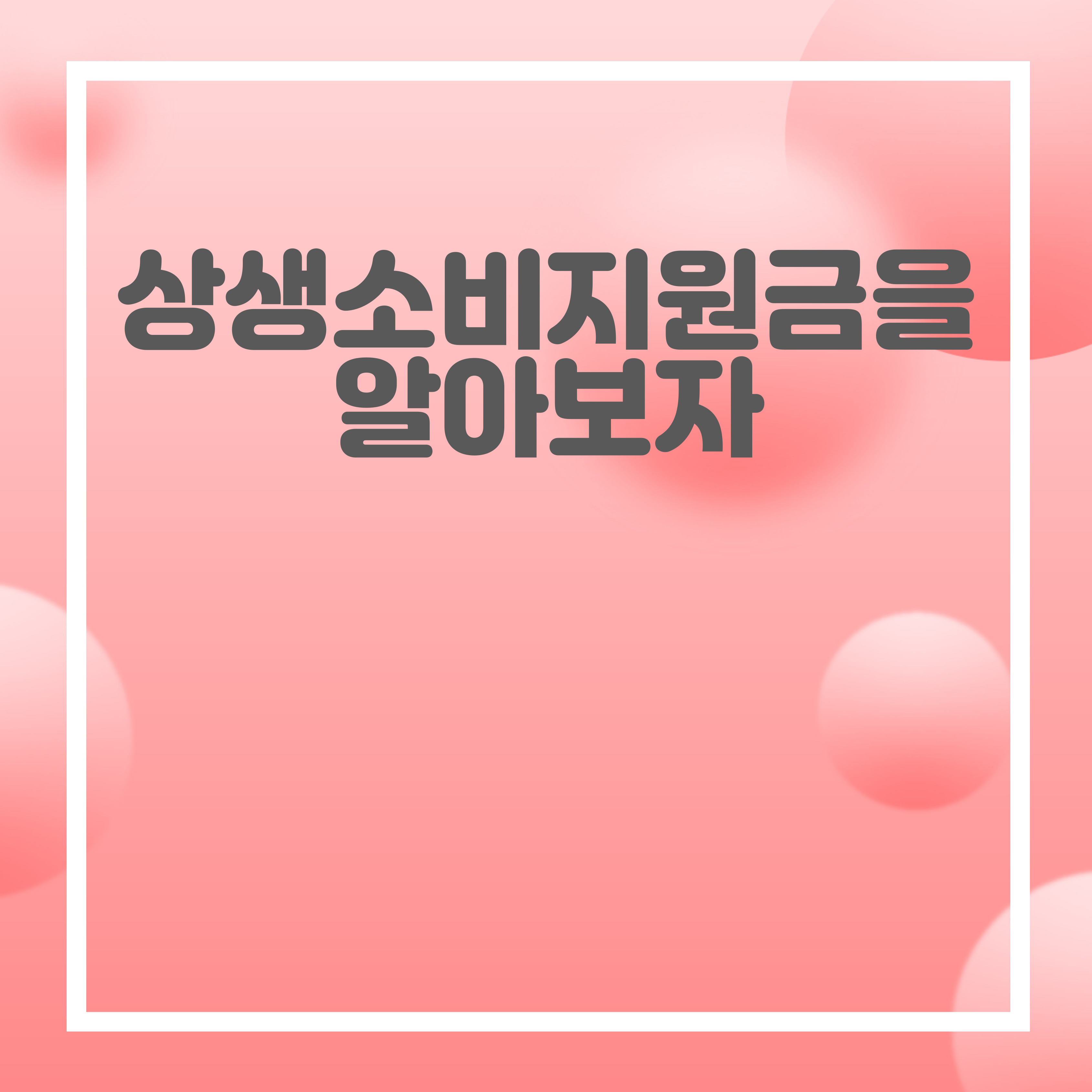  상생소비지원금 알아보자