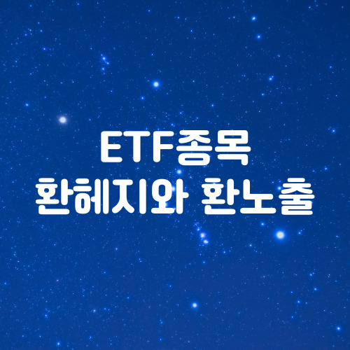  주식 ETF 종목 환율 환헤지(H)와 환노출의 차이