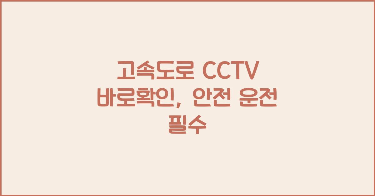 고속도로 cctv 바로확인