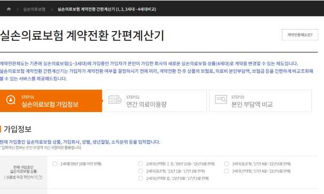 4세대 실손보험 전환 장점 단점 자기부담금 간편계산기