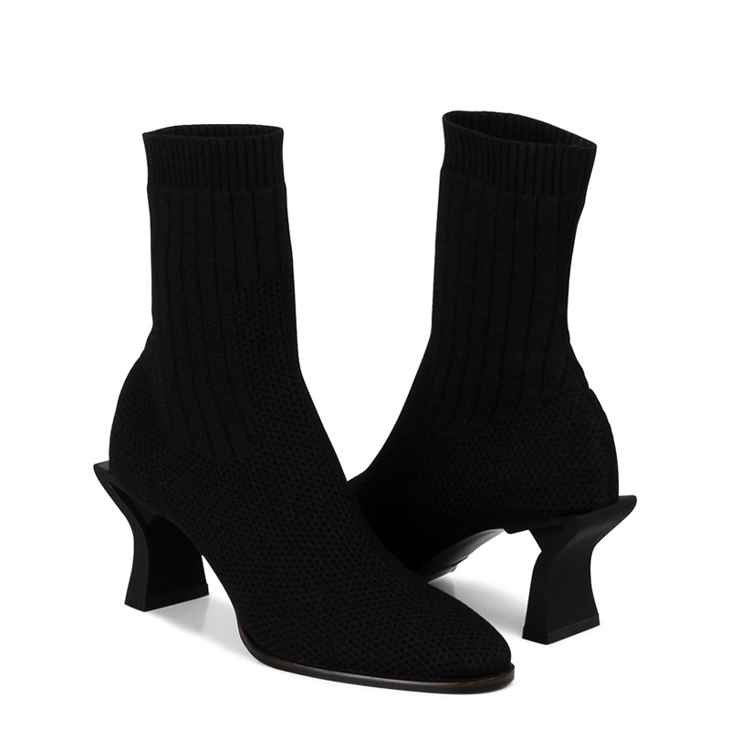 차이나클래스 네이비 퍼플 출근길 패션슈즈 인스타 스판 발목부츠 레큰스판 10