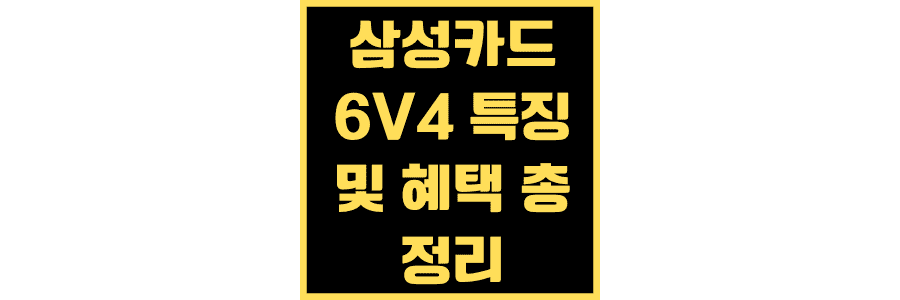 삼성-카드-6V4-특징-혜택-정리