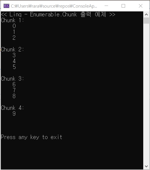 Linq - Enumerable.Chunk