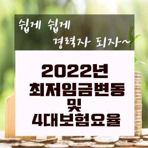  2022년 최저임금변동 및 4대보험요율 안내