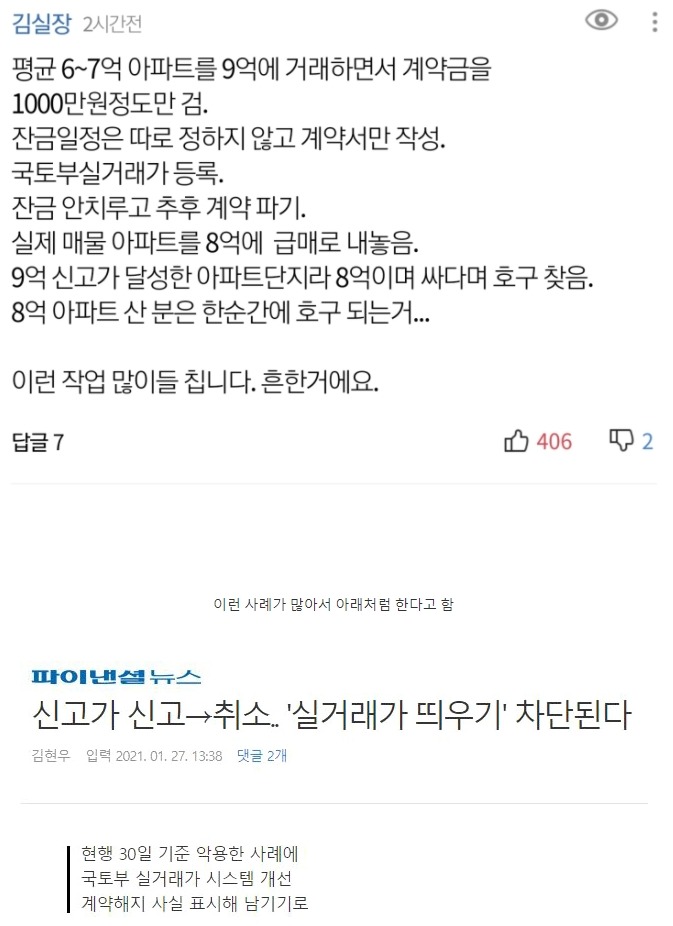 부동산 시세 뻥튀기 수법
