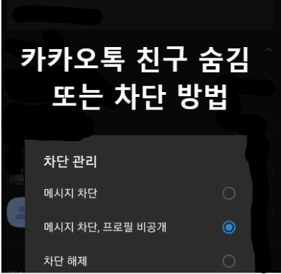 카카오톡 친구 숨김 또는 차단 방법 사진