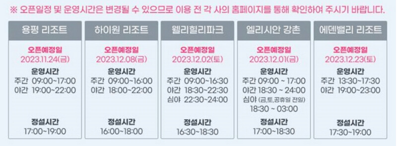X5-시즌패스-스키장-개장-일정