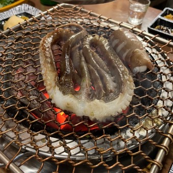 마늘 산낙지 숯불구이