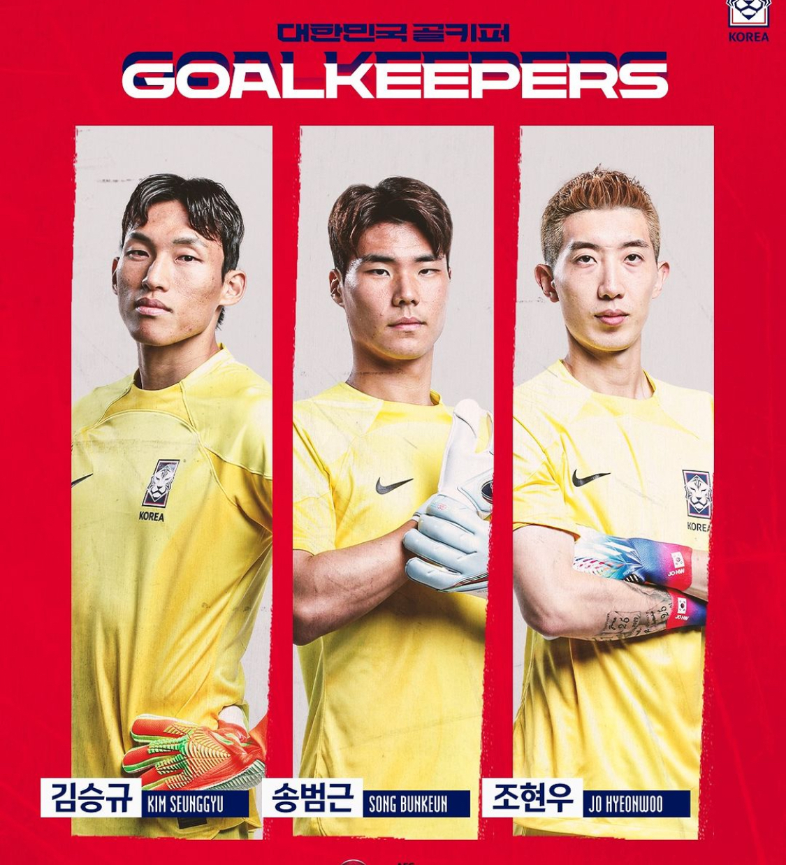 알트태그-한국 축구 대표팀 골키퍼들