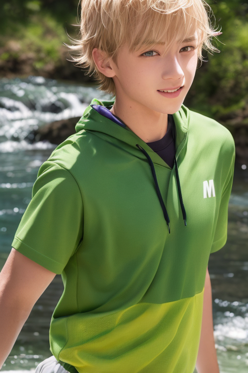  [Boy-138] Blonde Beautiful Boy Character Live Free Image, Valley & Nature Background