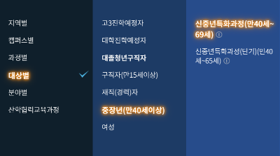 신중년특화과정 신청 바로가기
