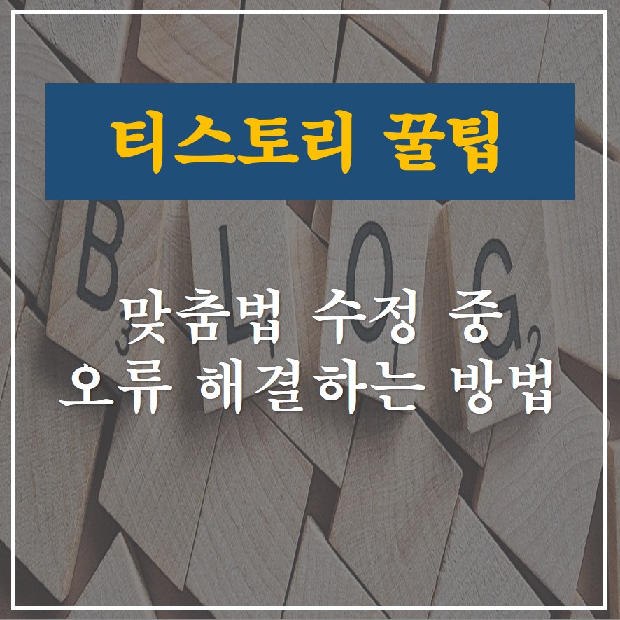  티스토리 맞춤법 수정 오류 해결하는 법