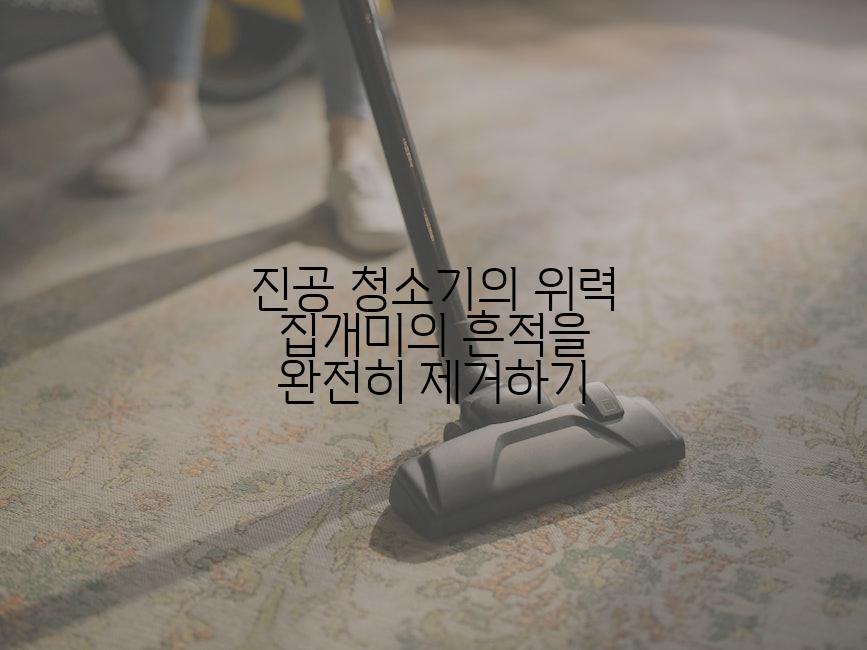 진공 청소기의 위력 집개미의 흔적을 완전히 제거하기