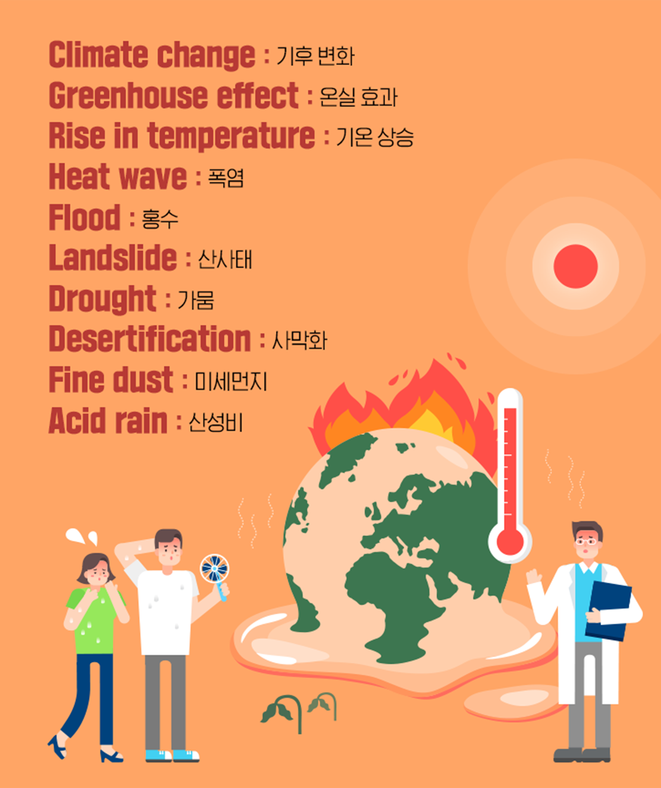 탄소발자국, 기후 변화 대응 방법 영어로 알아보자!