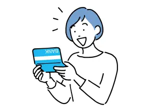 통장을-보고-기뻐하는-여자