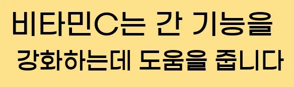  비타민C는 간 기능을 강화하는데 도움을 줍니다