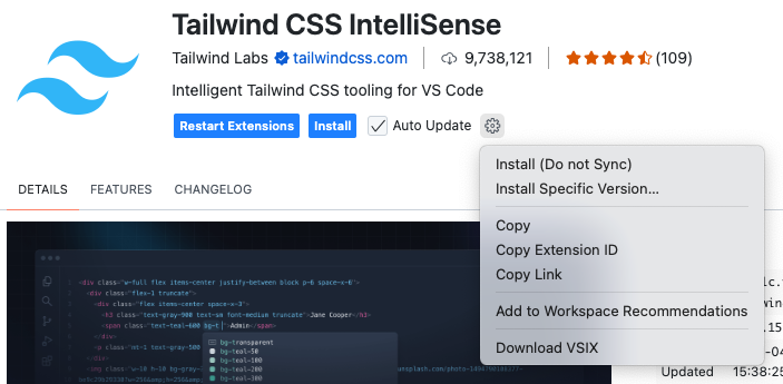 Tailwind CSS Intellisense 작동 안됨 문제