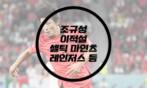  조규성 이적설/조규성 셀틱 레인저스 마인츠 미네소타/조규성 정보