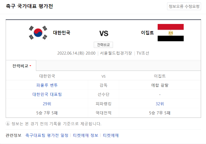  [2022카타르] 대한민국vs이집트전 축구대표팀 A매치 프리뷰