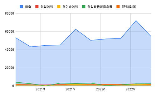 COST 분기 실적 차트