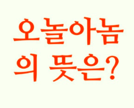 신조어 2탄) 갑통알 슬세권 오놀아놈 자낳괴뜻