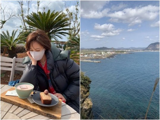  황정음, 이혼 5개월만..살 쏙 빠져 작은 얼굴 '바다 힐링 중'