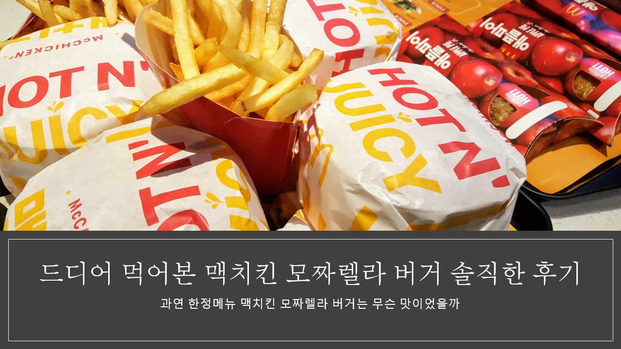 맥치킨 모짜렐라 버거 리뷰