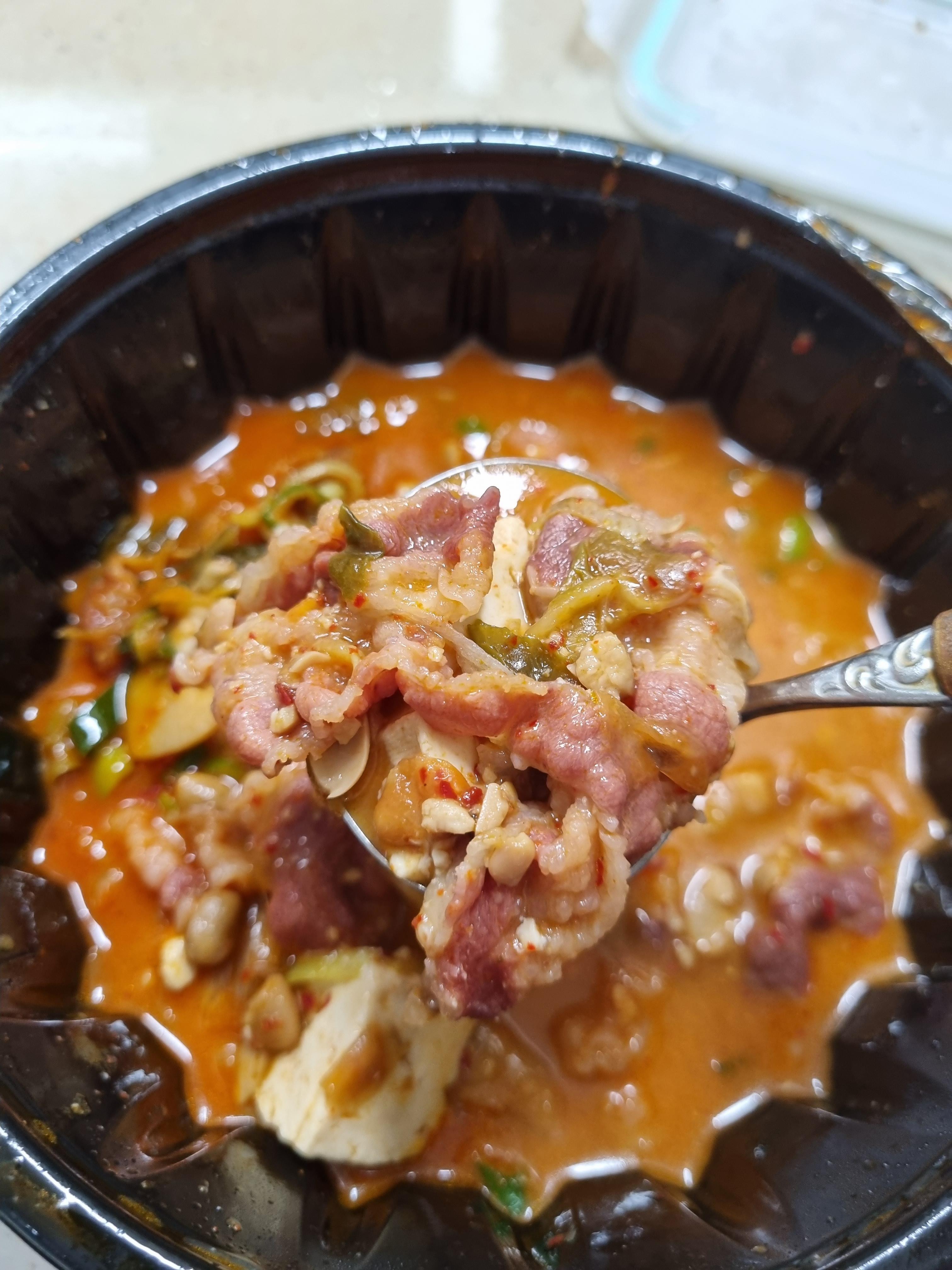 구로 항동 배달 맛집 명품차돌청국장 3인분 같은 1인분