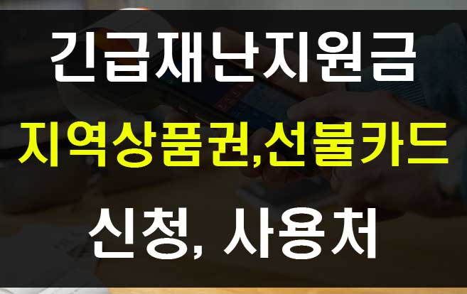  코로나 긴급재난지원금 선불카드 지역사랑상품권 신청과 사용처