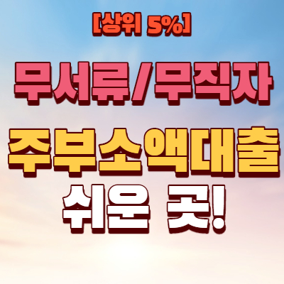  무서류 주부소액대출 쉬운 곳