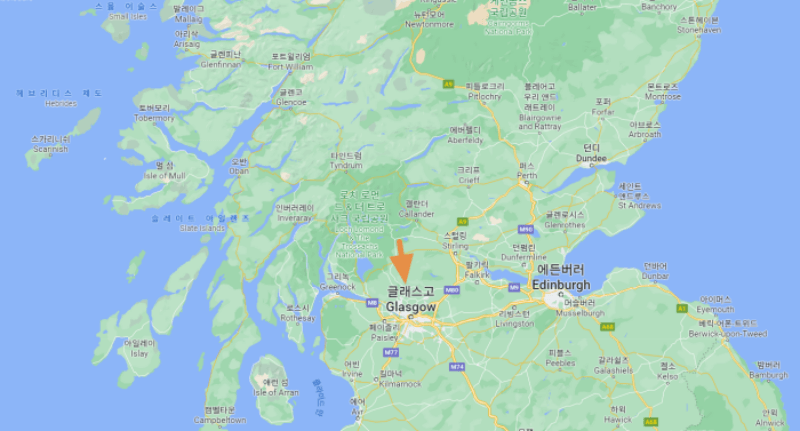 영국-글래스고-지역-구글맵-캡쳐사진